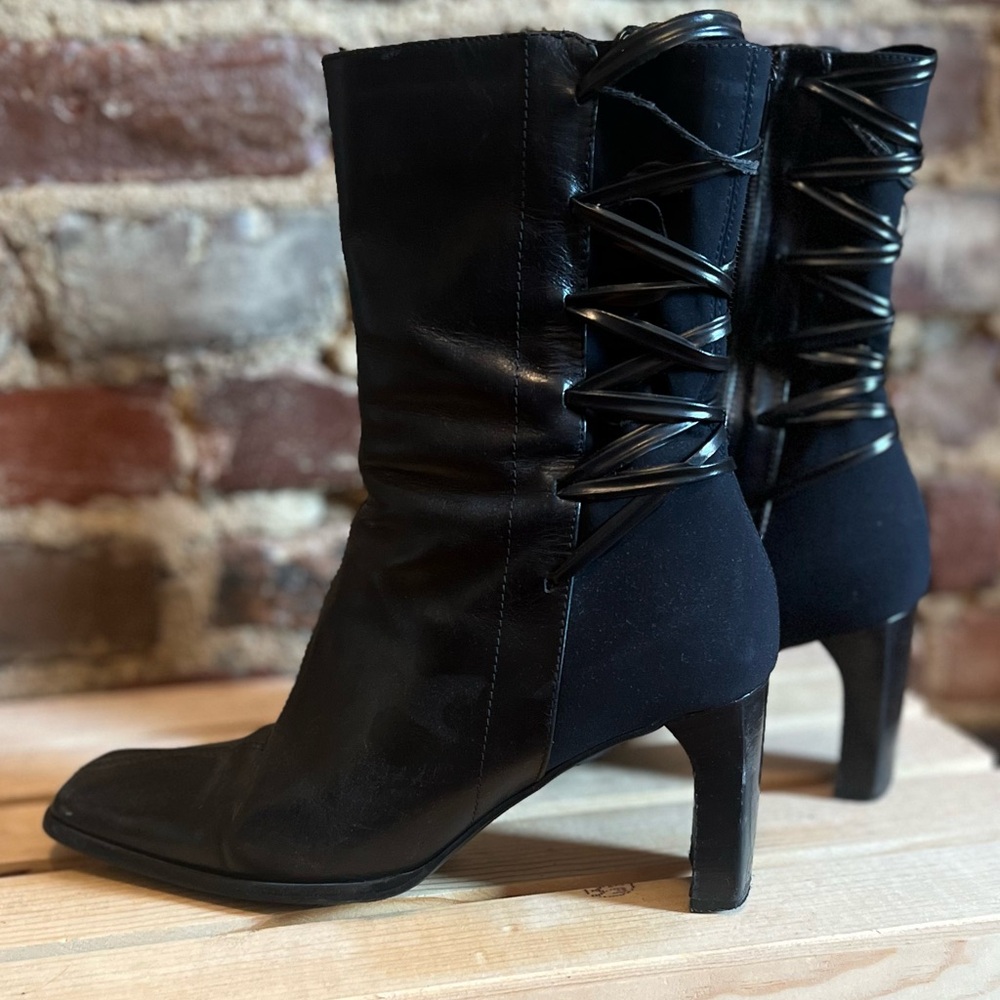 Black Lace up Ankle Boots